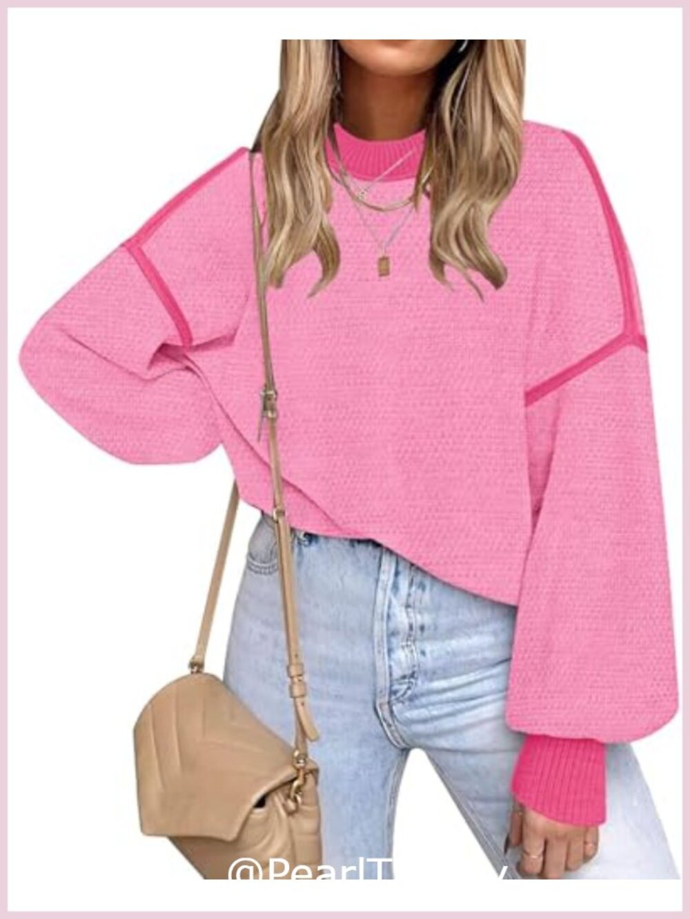 Women Oversized Batwing Sleeve Knit Sweater Pullover Tunic Top